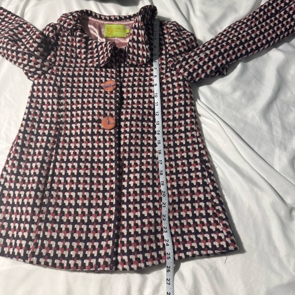 Casade Kelvin Pea Jacket Purple Pink and White Wool Bend Size XS (1) (Juniors) - Picture 11 of 16